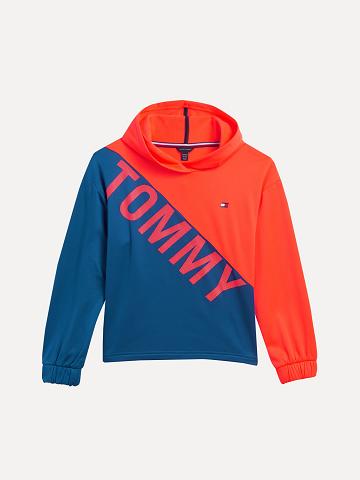 Lány Tommy Hilfiger Big Colorblock Hoodies Narancssárga | HU 1773KOR